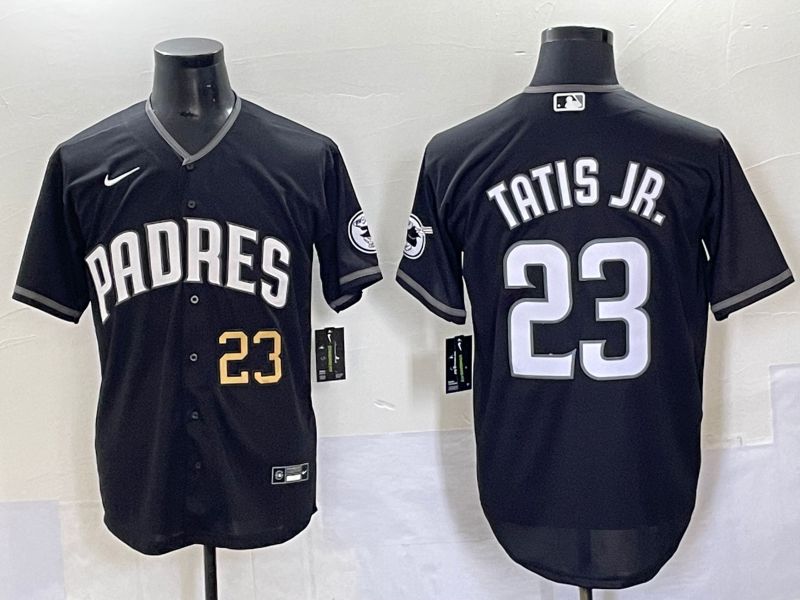 Men 2025 San Diego Padres #23 Tatis jr Black Game Nike MLB Jersey style 7032->san diego padres->MLB Jersey